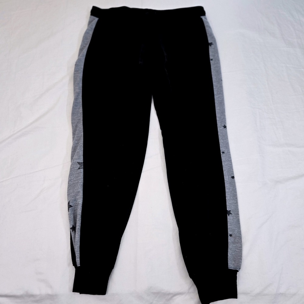 Splendid Womens Medium Joggers‎ Side-Panel Star Detail Black/Grey Lounge Pants